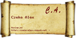 Czeke Alex névjegykártya